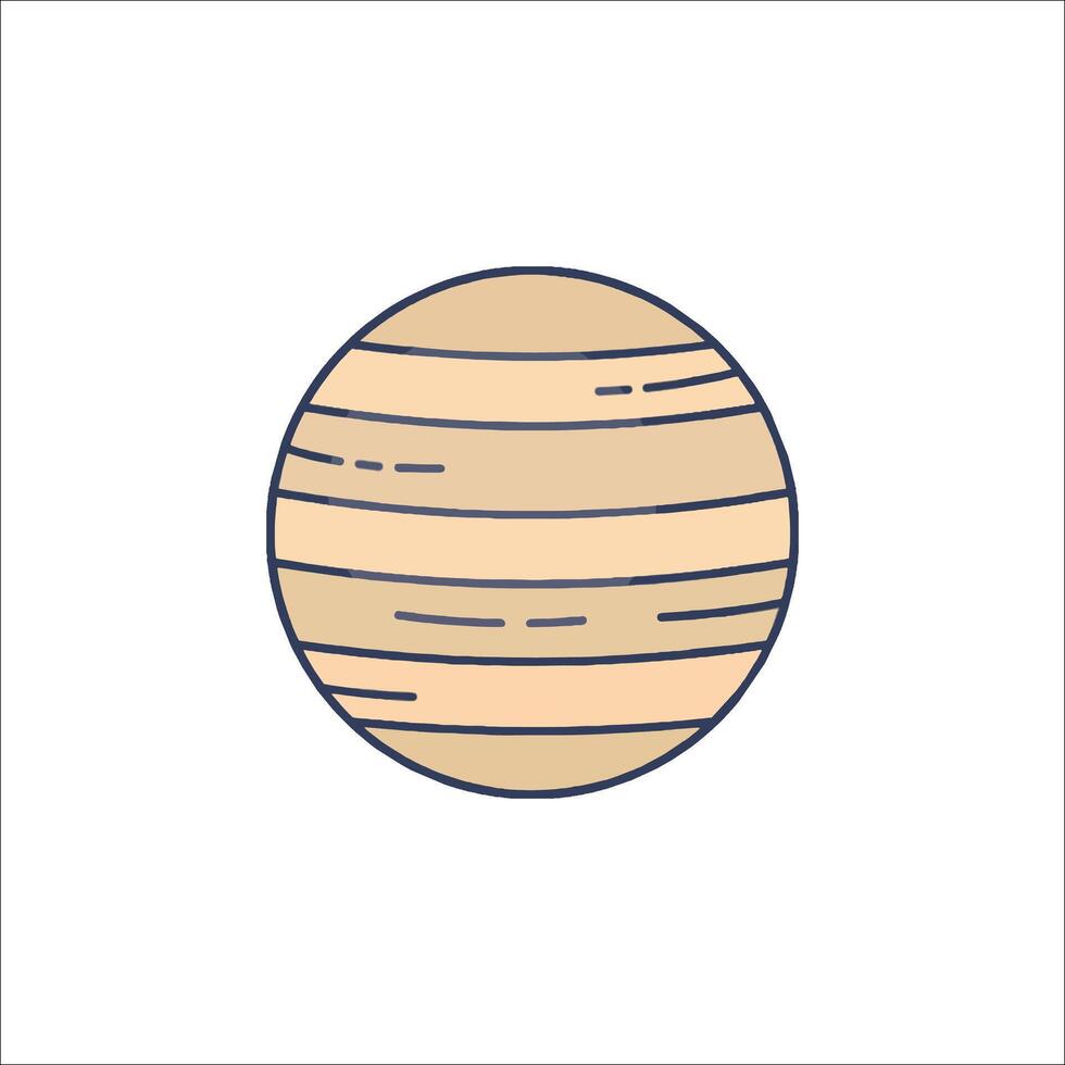 The planet jupiter in a line drawing vector