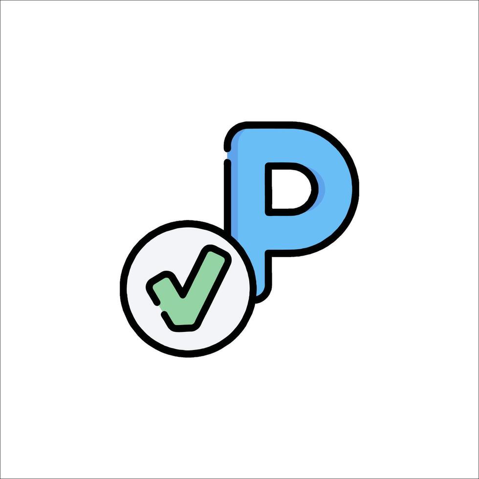 A check mark with a tick in the middle of it vector