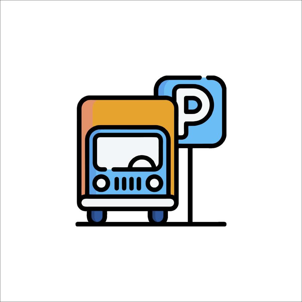 Parking lot icon illustration vector