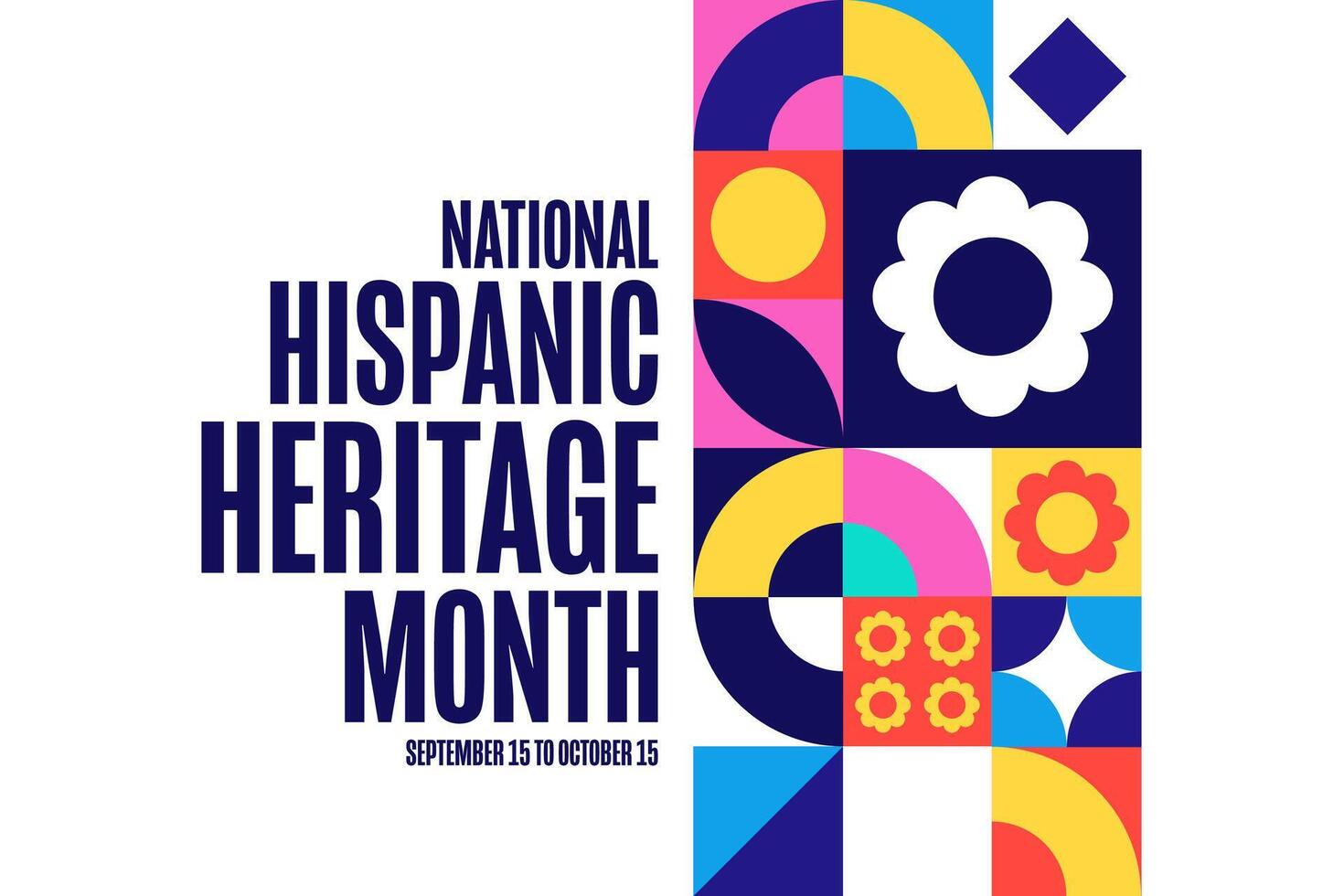National Hispanic Heritage Month. September 15 to October 15. Holiday concept. Template for background, banner, card, poster with text inscription. vector