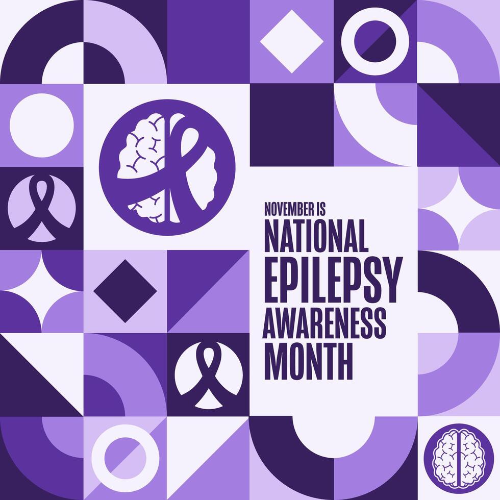 November is National Epilepsy Awareness Month. Holiday concept. Template for background, banner, card, poster with text. vector