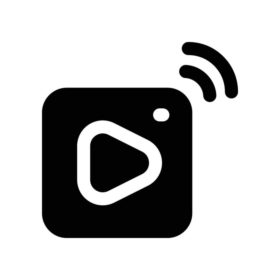 live streaming icon. glyph icon for your website, mobile, presentation, and logo design. vector