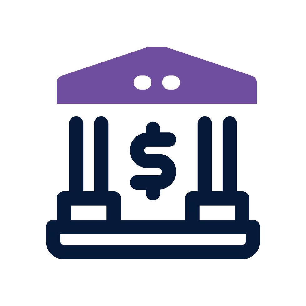 bank icon. dual tone icon for your website, mobile, presentation, and logo design. vector