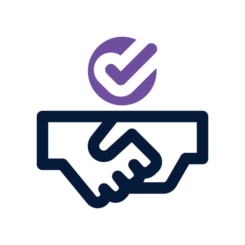 hand agreement icon. dual tone icon for your website, mobile, presentation, and logo design. vector