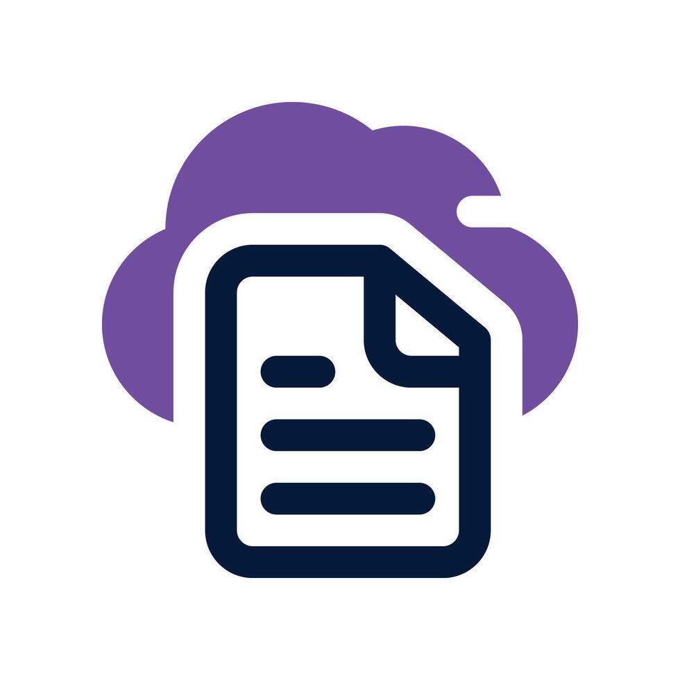 document cloud icon. dual tone icon for your website, mobile, presentation, and logo design. vector