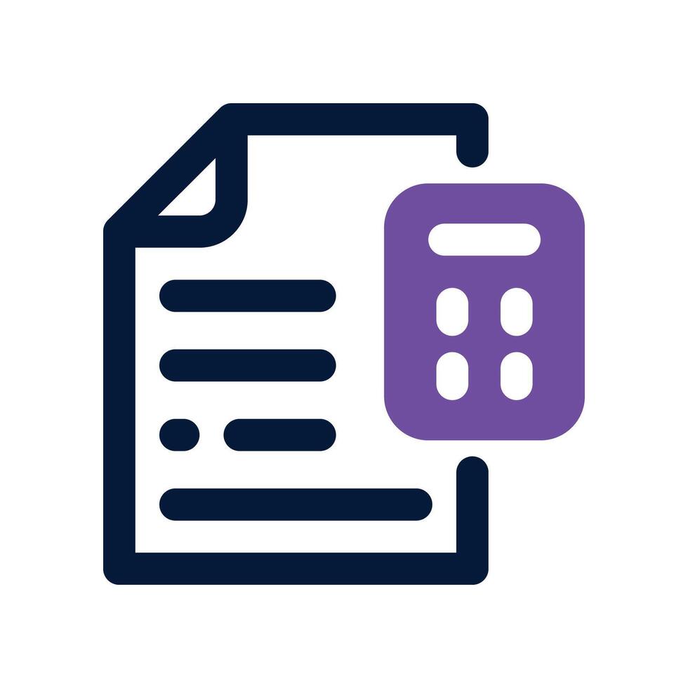 document calculation icon. dual tone icon for your website, mobile, presentation, and logo design. vector