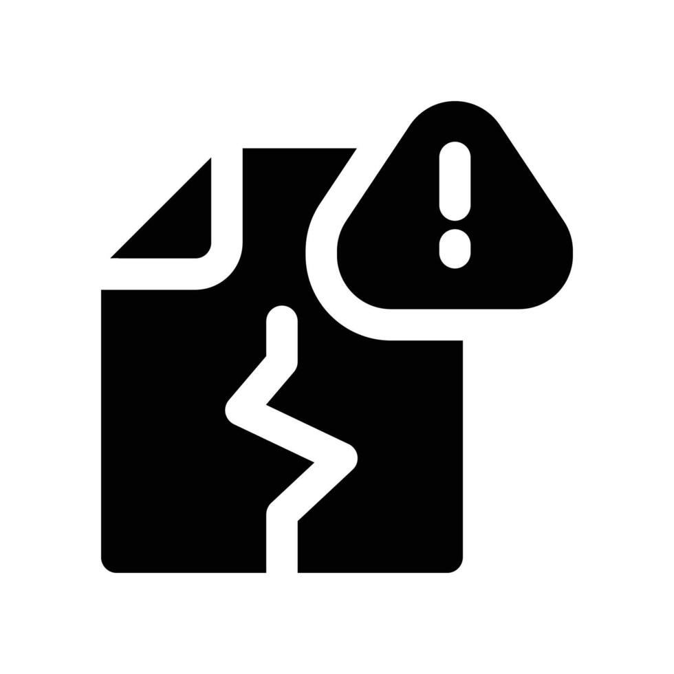 document damage icon. glyph icon for your website, mobile, presentation, and logo design. vector