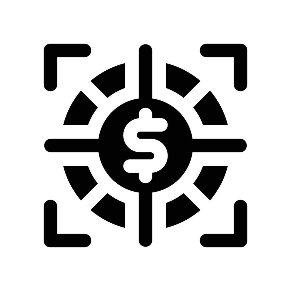 target icon. glyph icon for your website, mobile, presentation, and logo design. vector