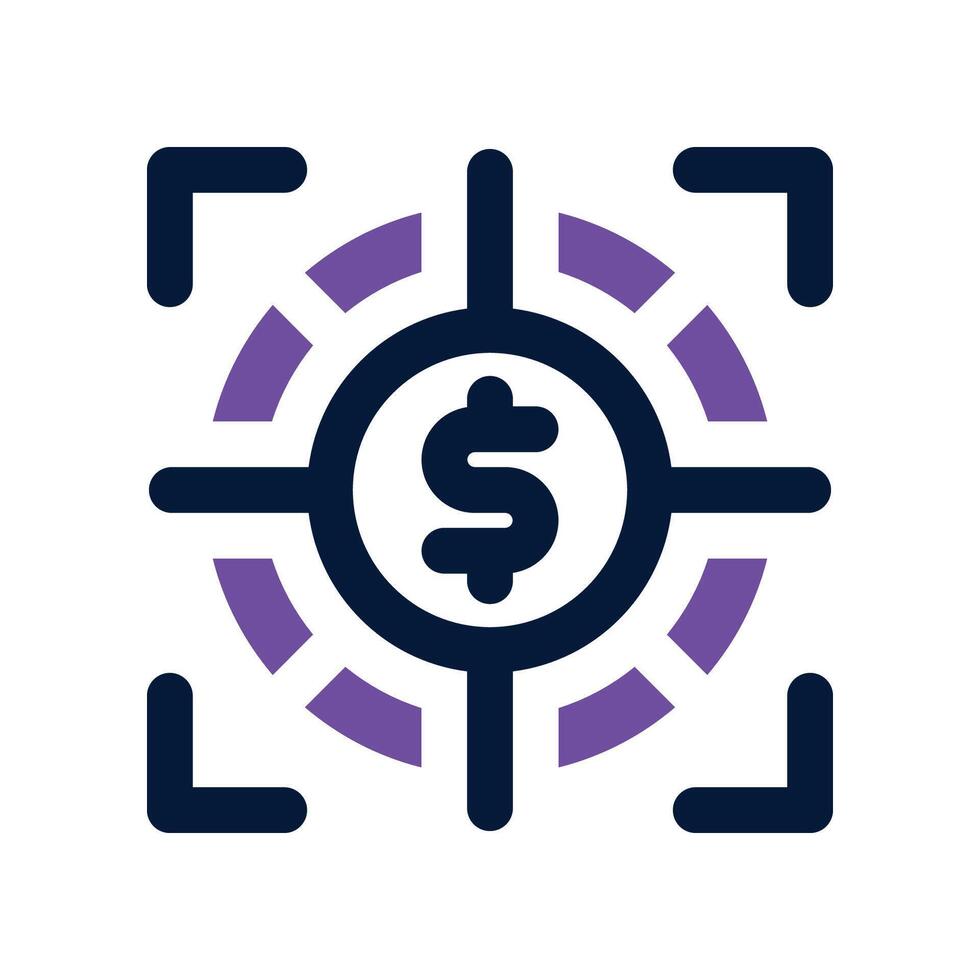 target icon. dual tone icon for your website, mobile, presentation, and logo design. vector