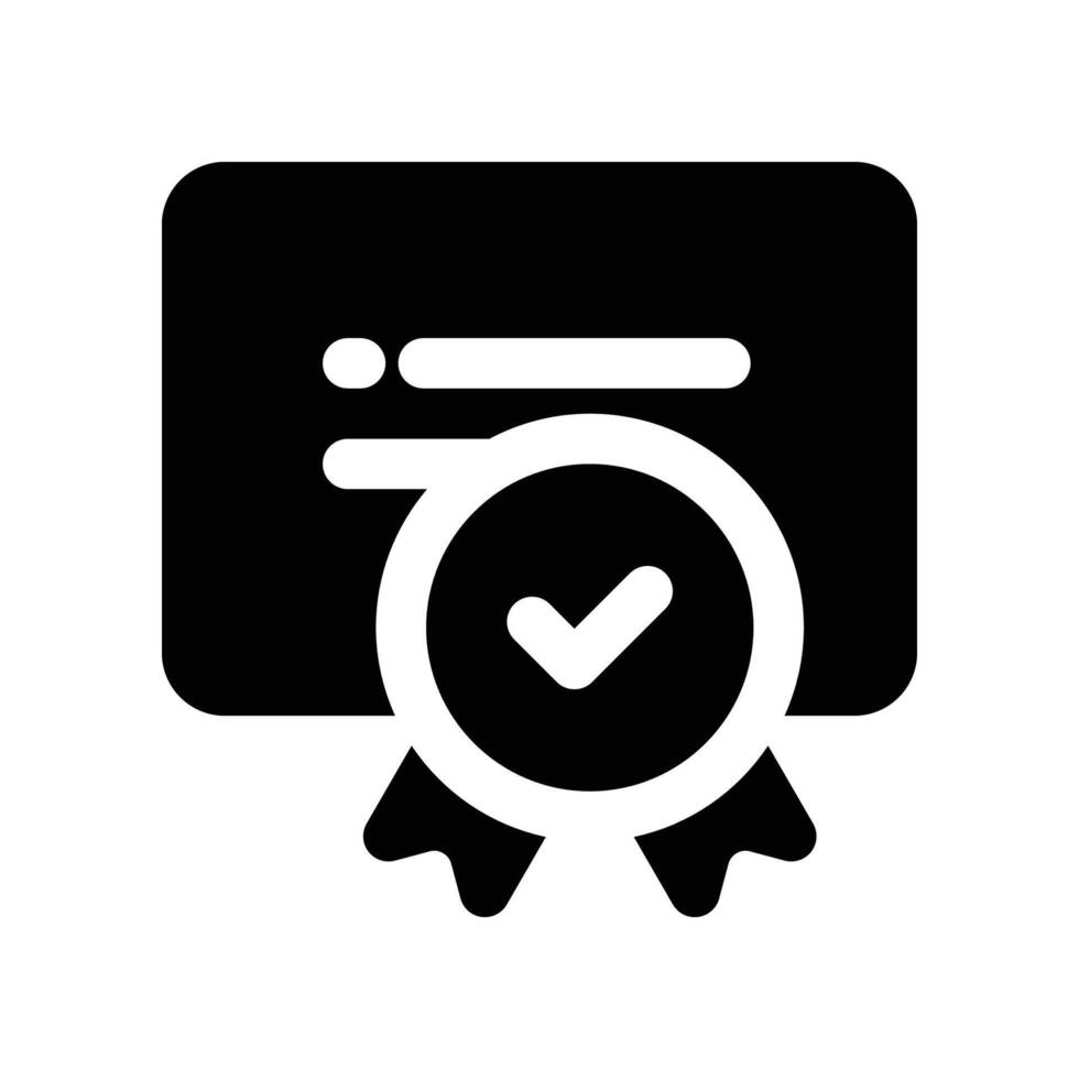 certificate icon. glyph icon for your website, mobile, presentation, and logo design. vector