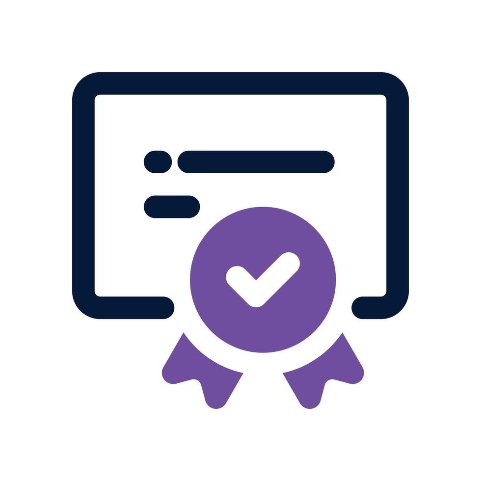 certificate icon. dual tone icon for your website, mobile, presentation, and logo design. vector