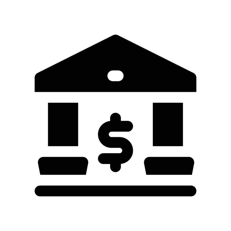 bank icon. glyph icon for your website, mobile, presentation, and logo design. vector