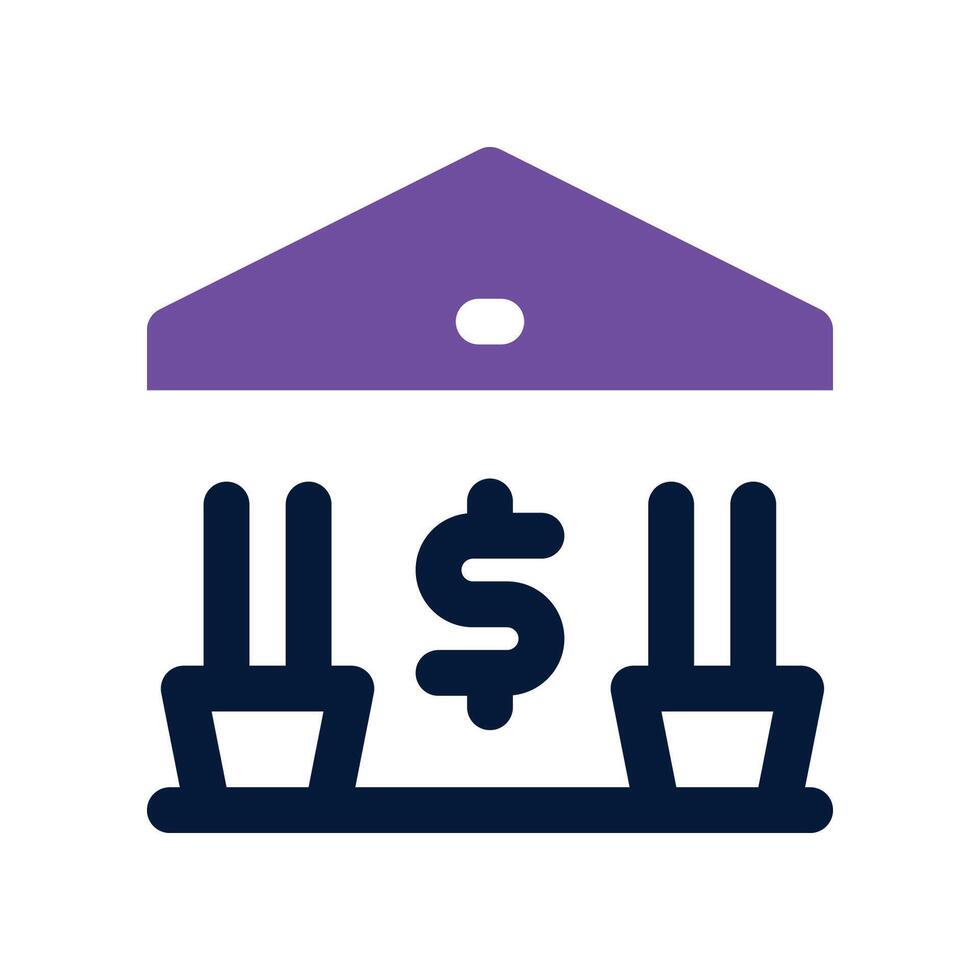 bank icon. dual tone icon for your website, mobile, presentation, and logo design. vector