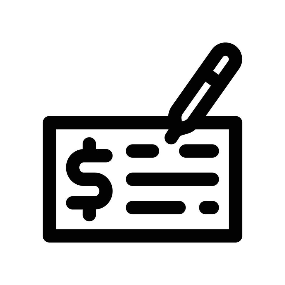 cheque icon. line icon for your website, mobile, presentation, and logo design. vector