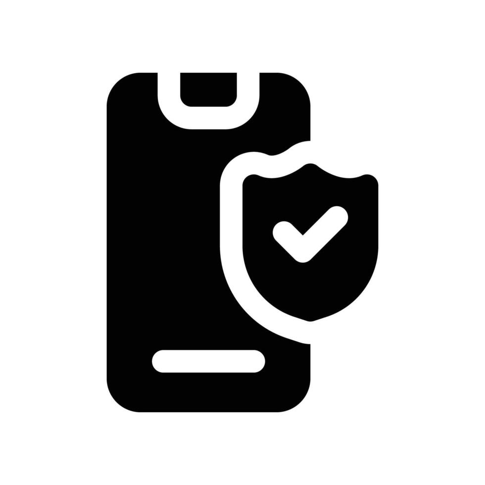 mobile insurance icon. glyph icon for your website, mobile, presentation, and logo design. vector