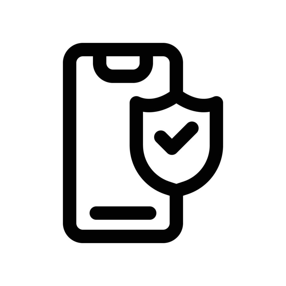 mobile insurance icon. line icon for your website, mobile, presentation, and logo design. vector