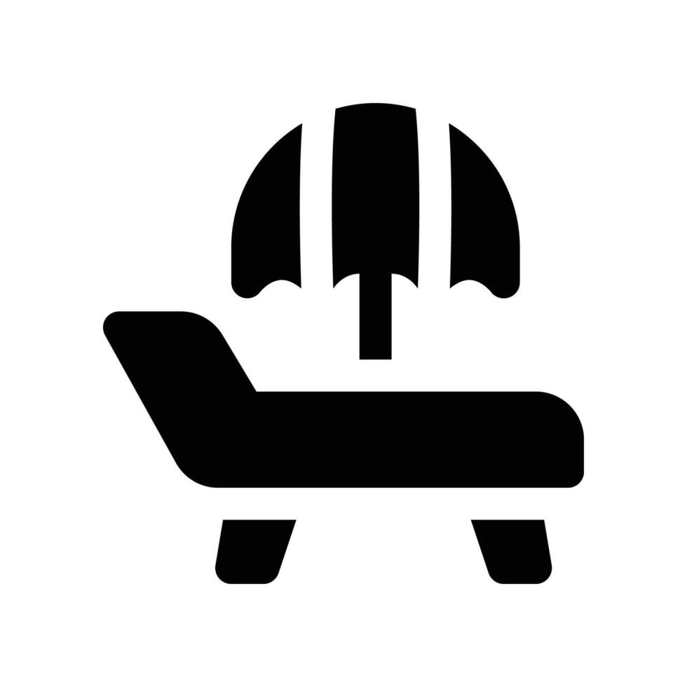 beach chair icon. glyph icon for your website, mobile, presentation, and logo design. vector