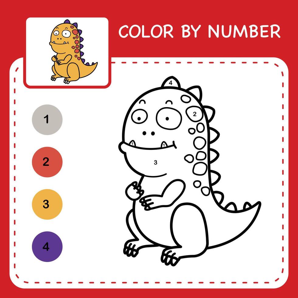 Color by number worksheet for kids learning numbers by coloring vector