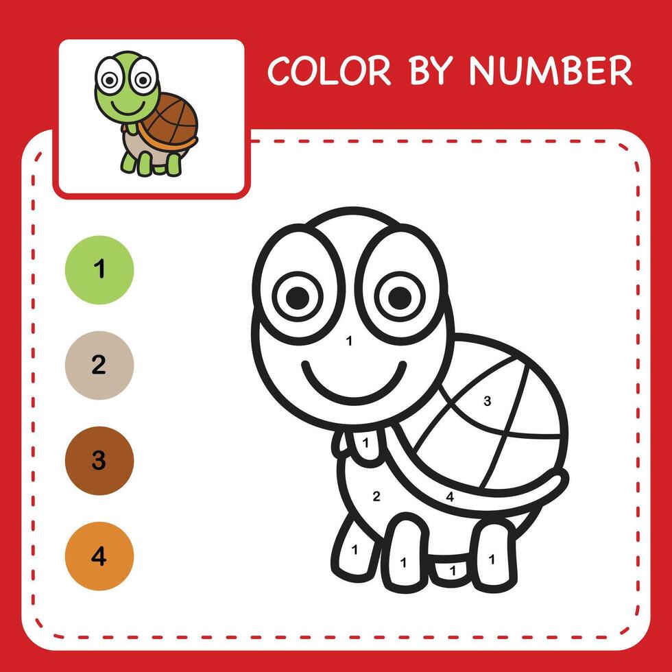 Color by number worksheet for kids learning numbers by coloring vector
