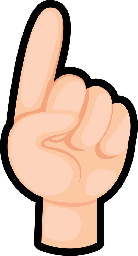 counting hand.finger number one illustration vector