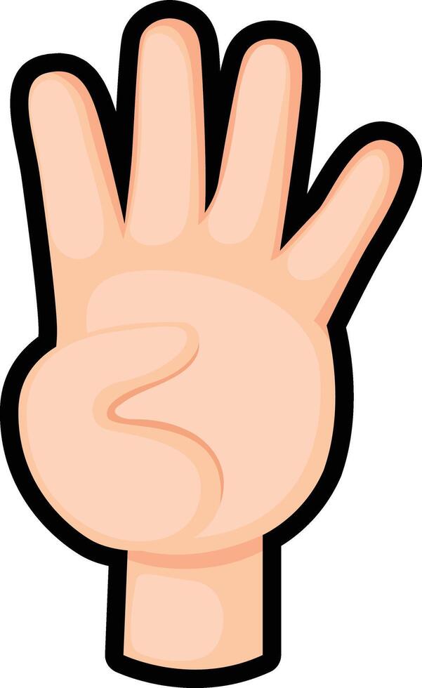 counting hand.finger number four illustration vector