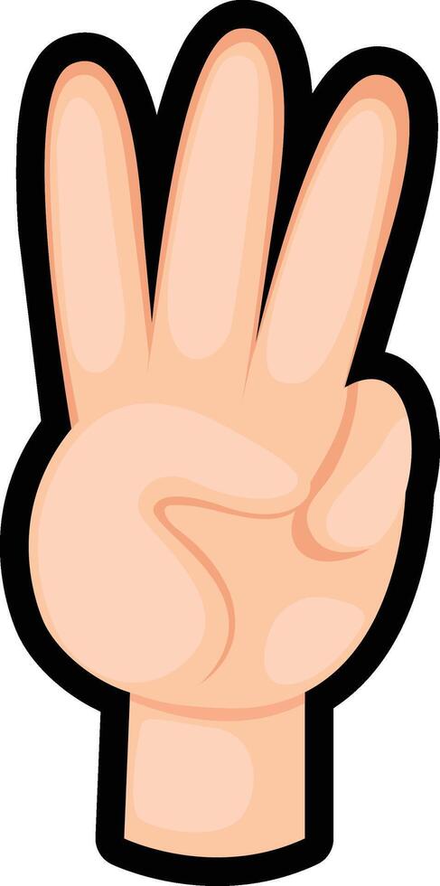 counting hand.finger number three illustration vector