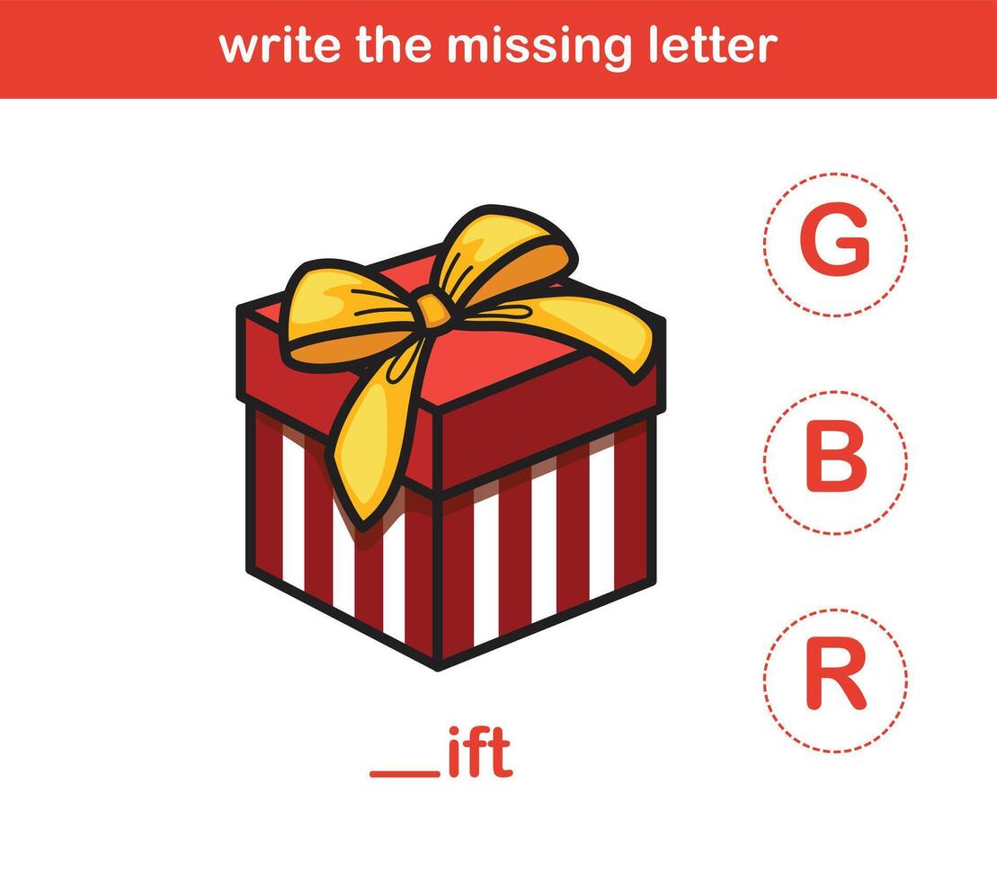 write the missing letter,illustration, vector