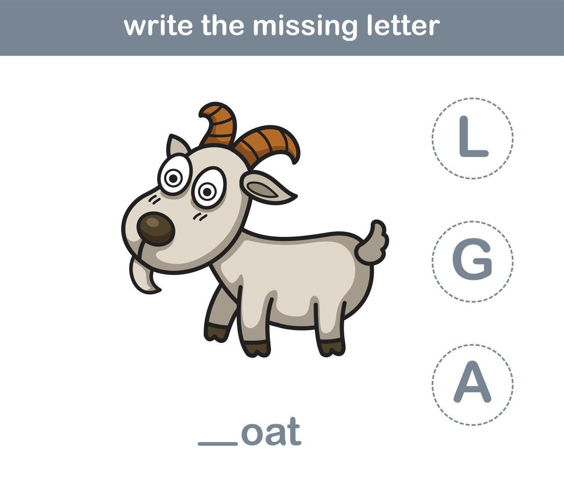 write the missing letter,illustration, vector