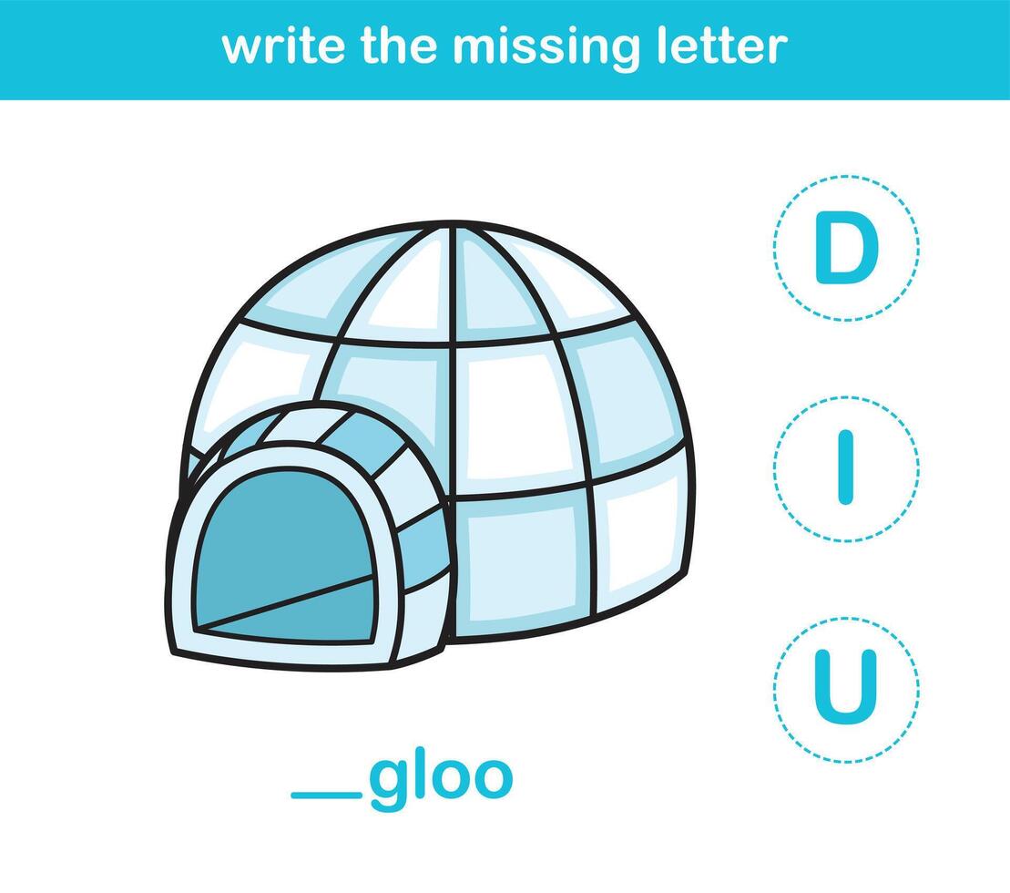 write the missing letter,illustration, vector