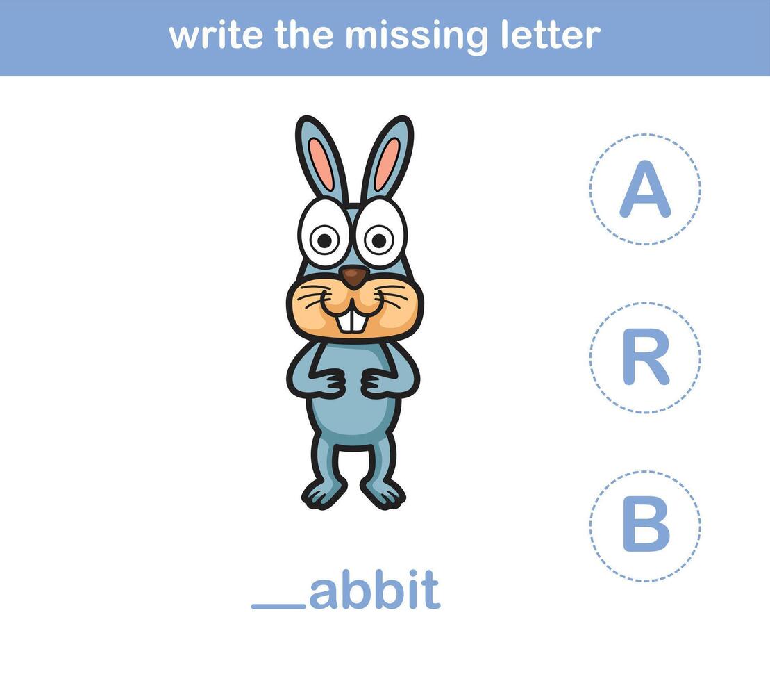 write the missing letter,illustration, vector