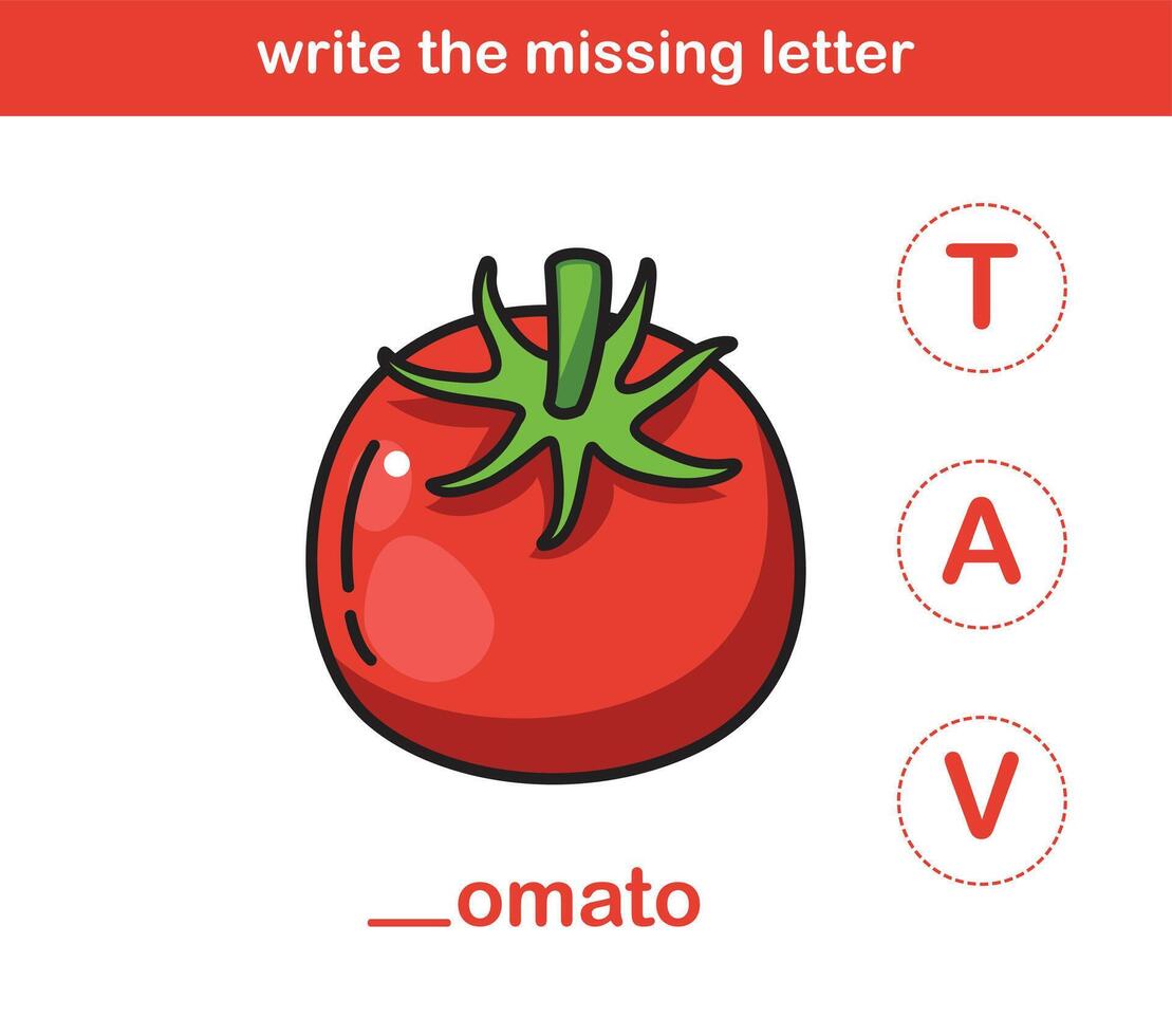 write the missing letter,illustration, vector
