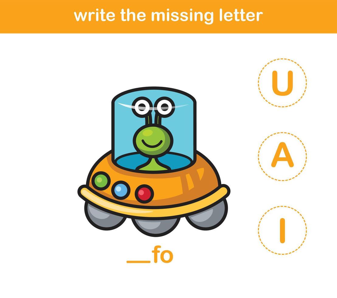 write the missing letter,illustration, vector