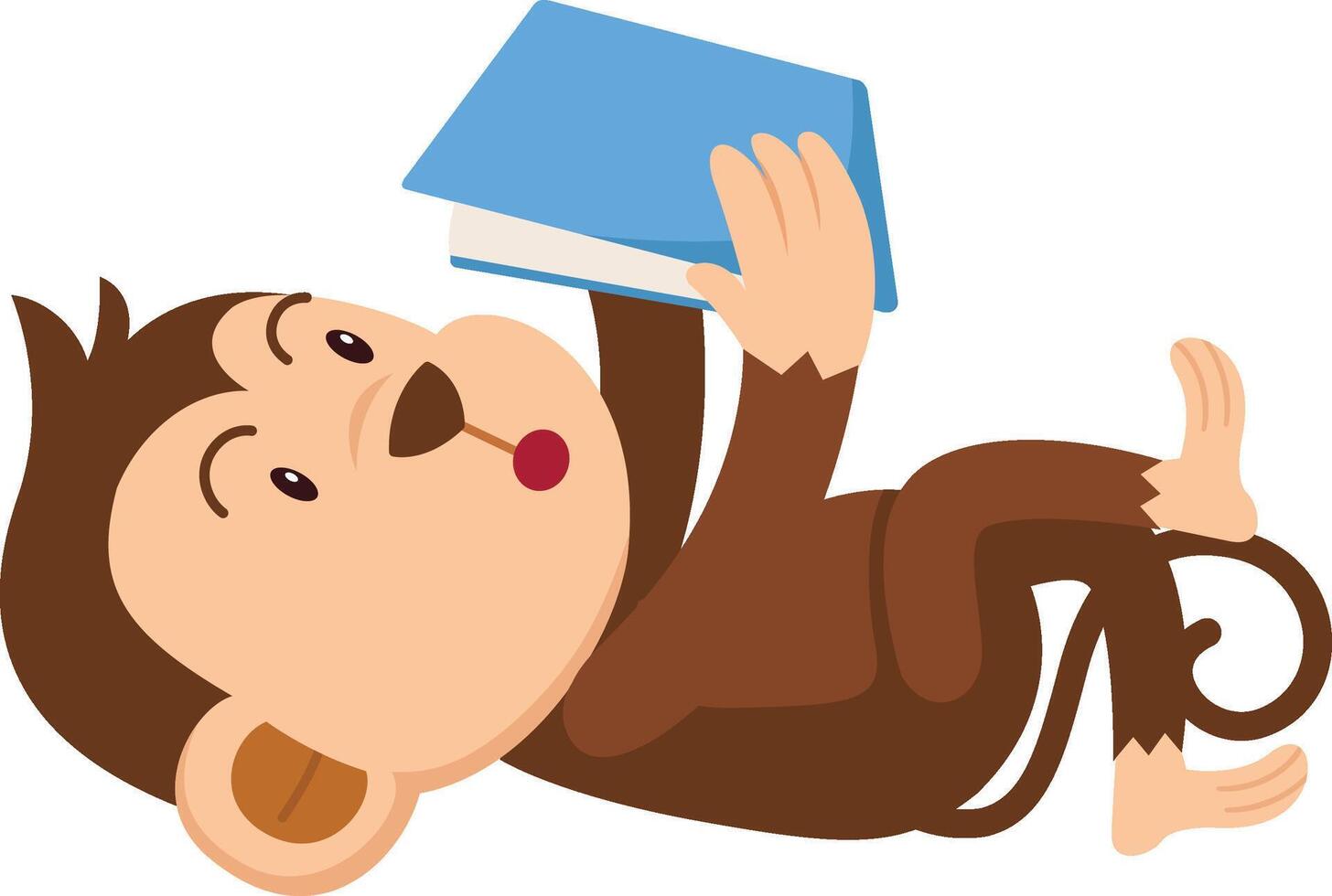 cute cartoon monkey character on white background illustration vector