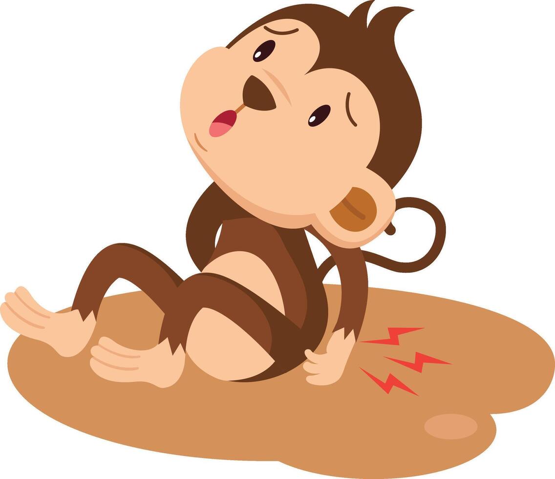 cute cartoon monkey character on white background illustration vector