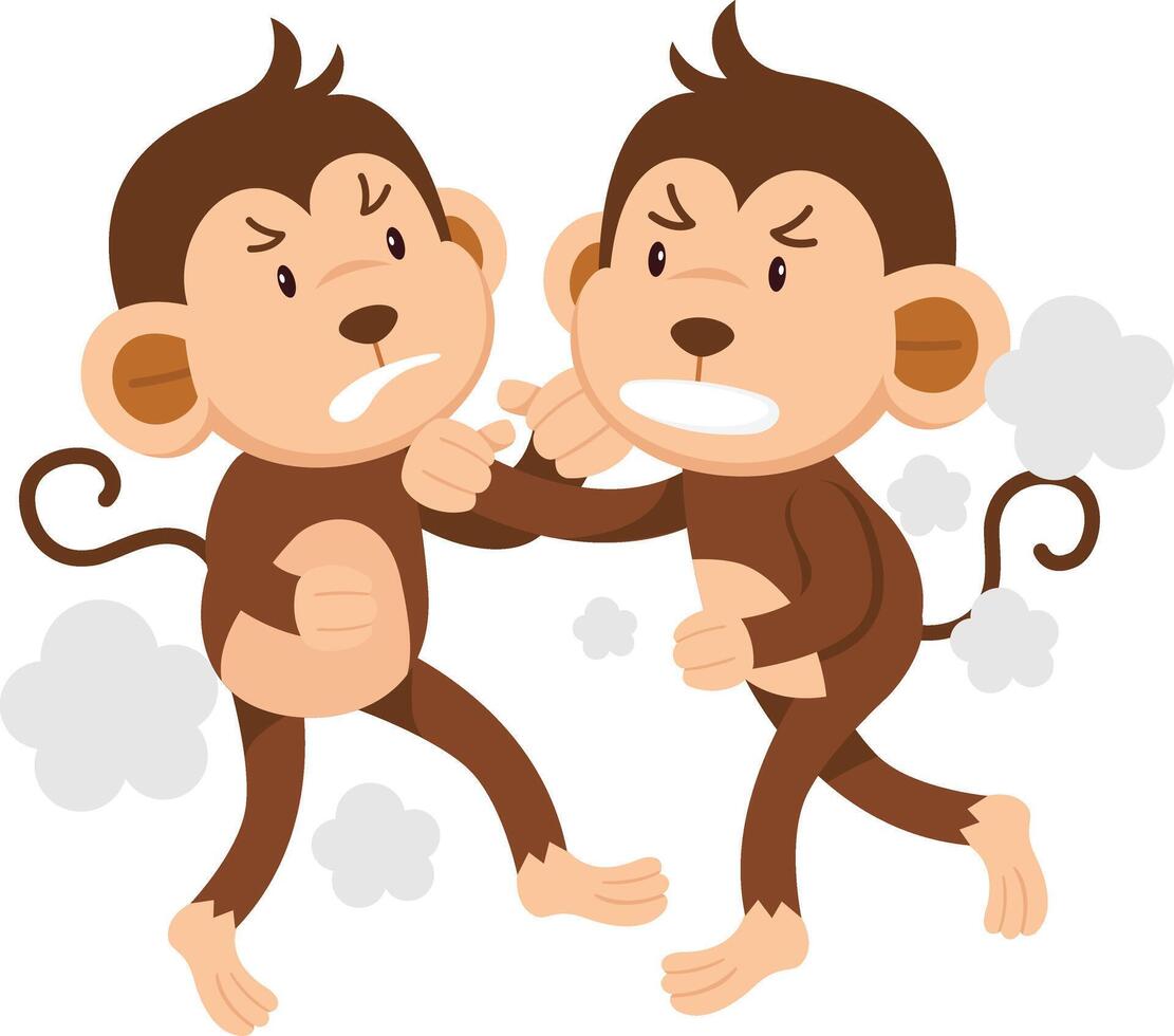 cute cartoon monkey character on white background illustration vector