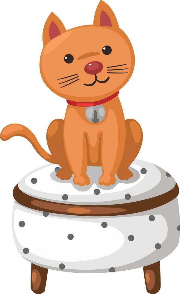 The cat sits on a chair vector