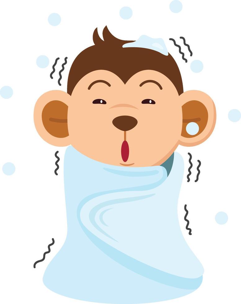 cute cartoon monkey character on white background illustration vector