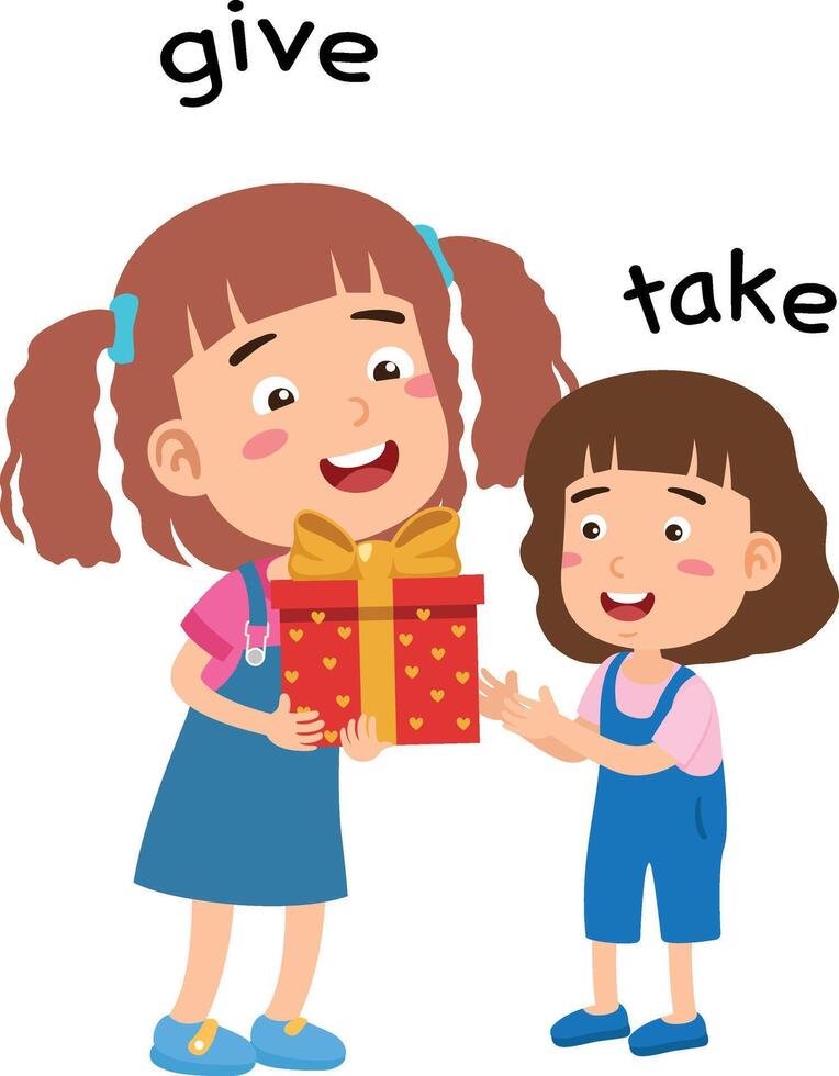 Opposite give and take illustration vector