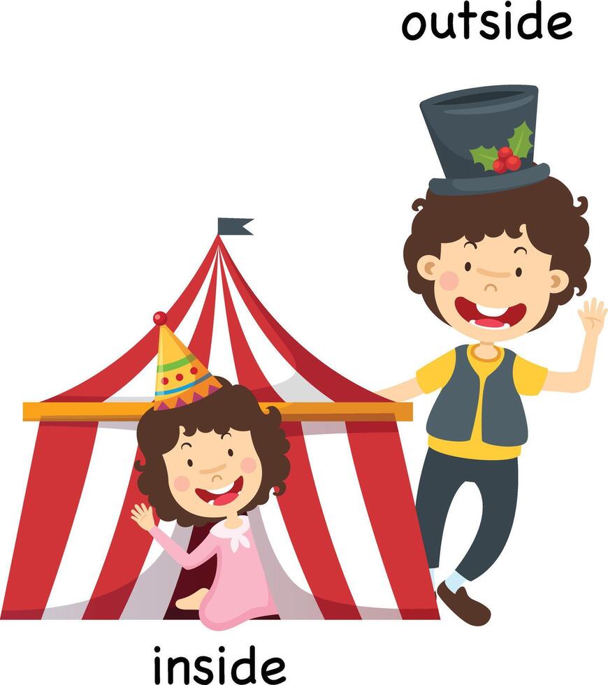 Opposite outside and inside illustration vector