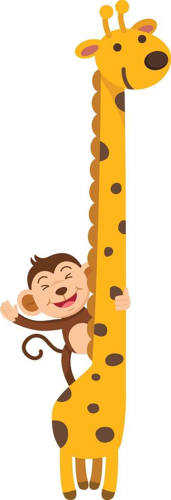 cute cartoon monkey character on white background illustration vector