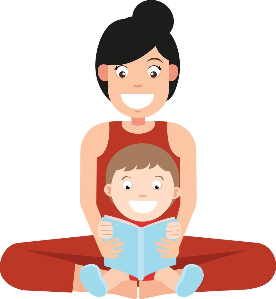 illustration of a kid boy reading a book vector