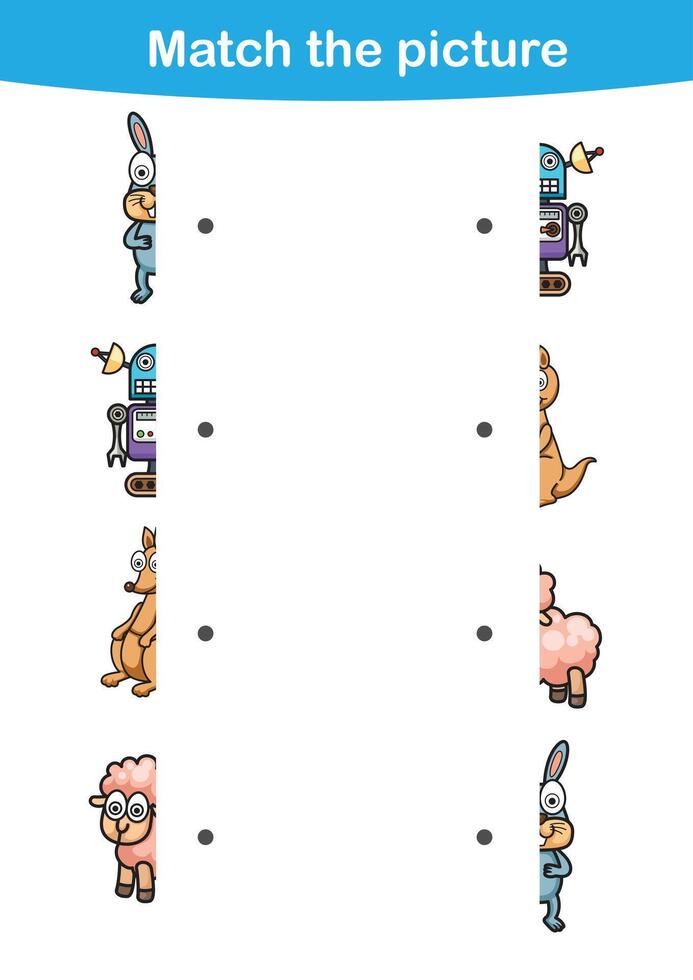 Matching children educational game.Match pictures vector