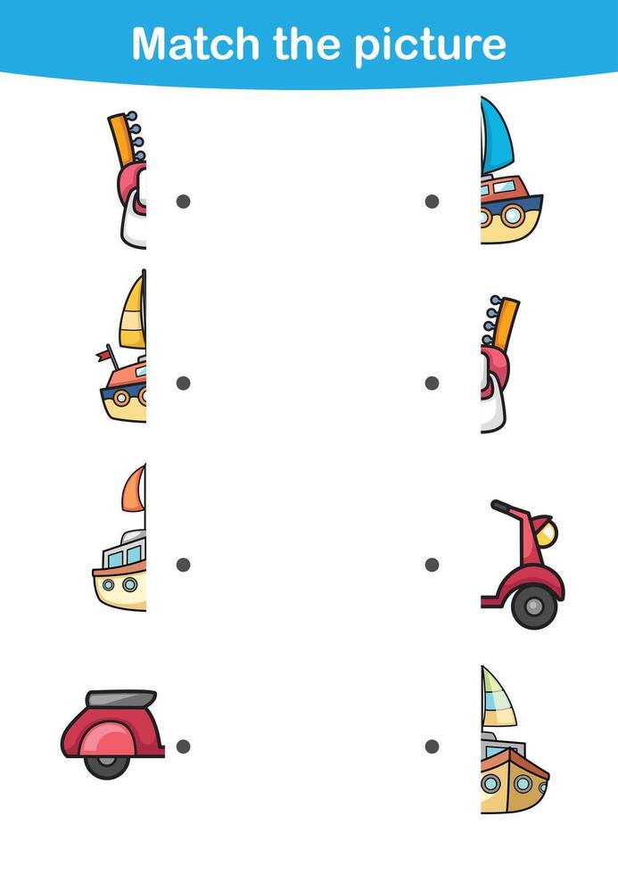 Matching children educational game.Match pictures vector
