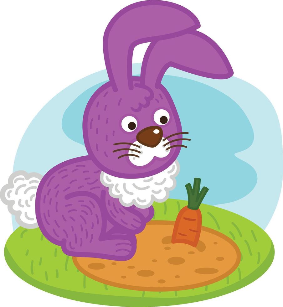 cute cartoon rabbit character on white background illustration vector