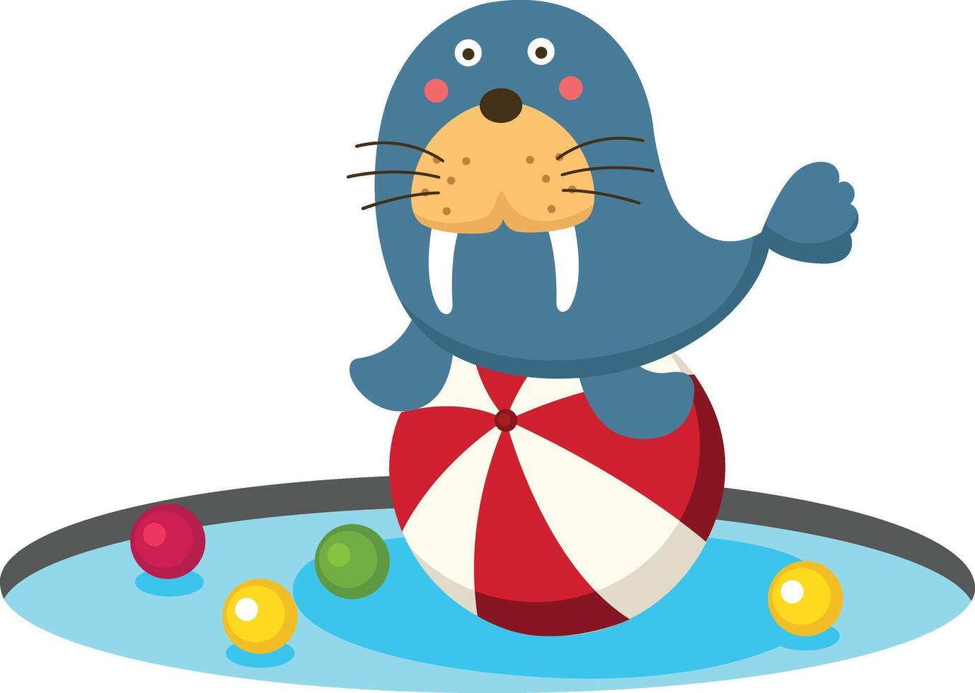 seal show illustration on white background vector