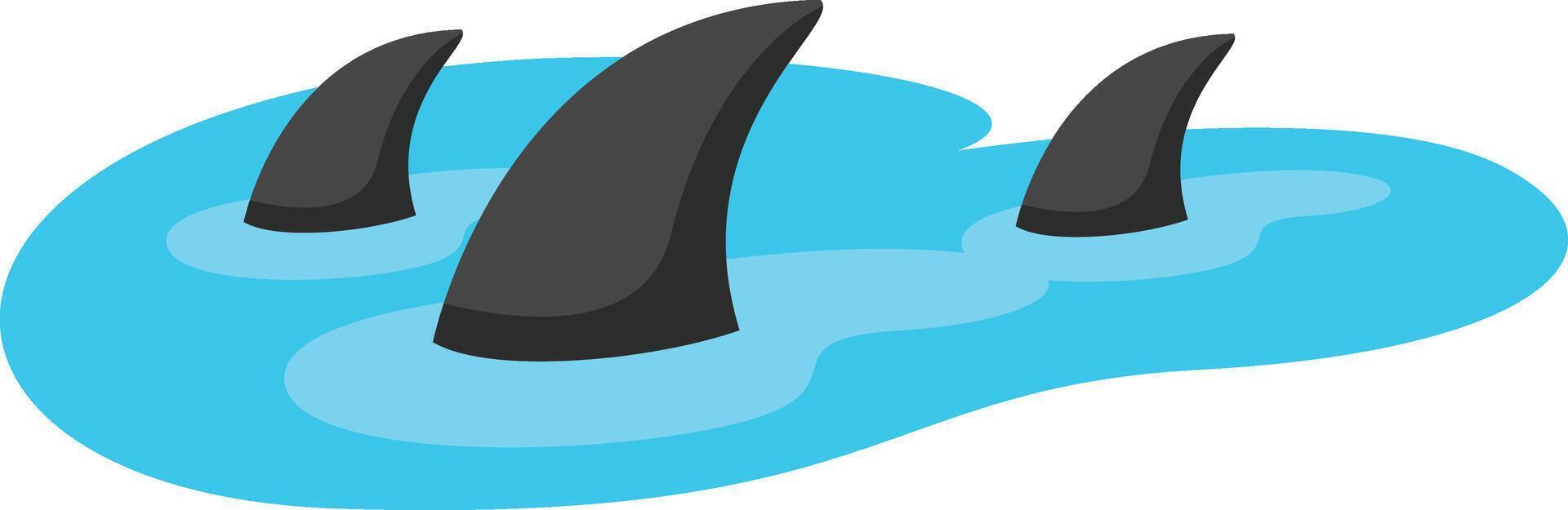 shark in the water illustration vector