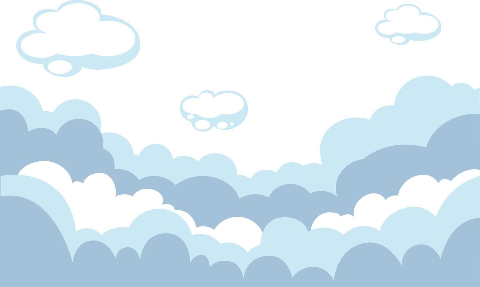sky with clouds on white background illustration vector