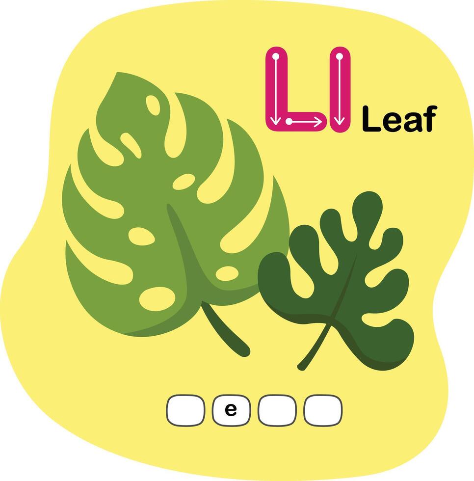 Illustration Isolated Alphabet Letter L-Leaf vector