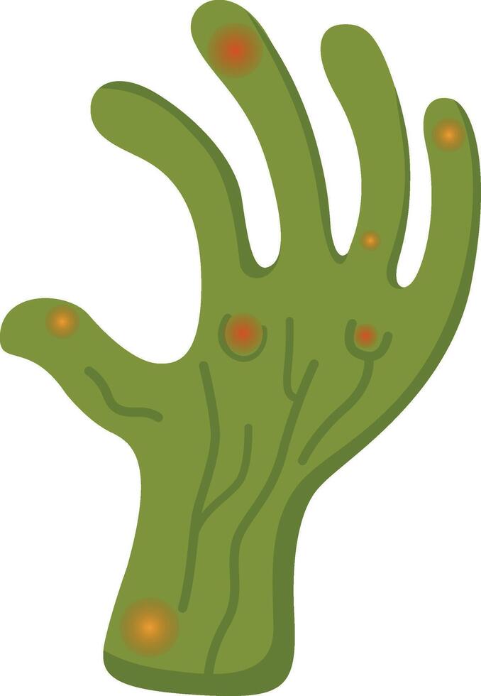 illustration halloween hand with hole vector
