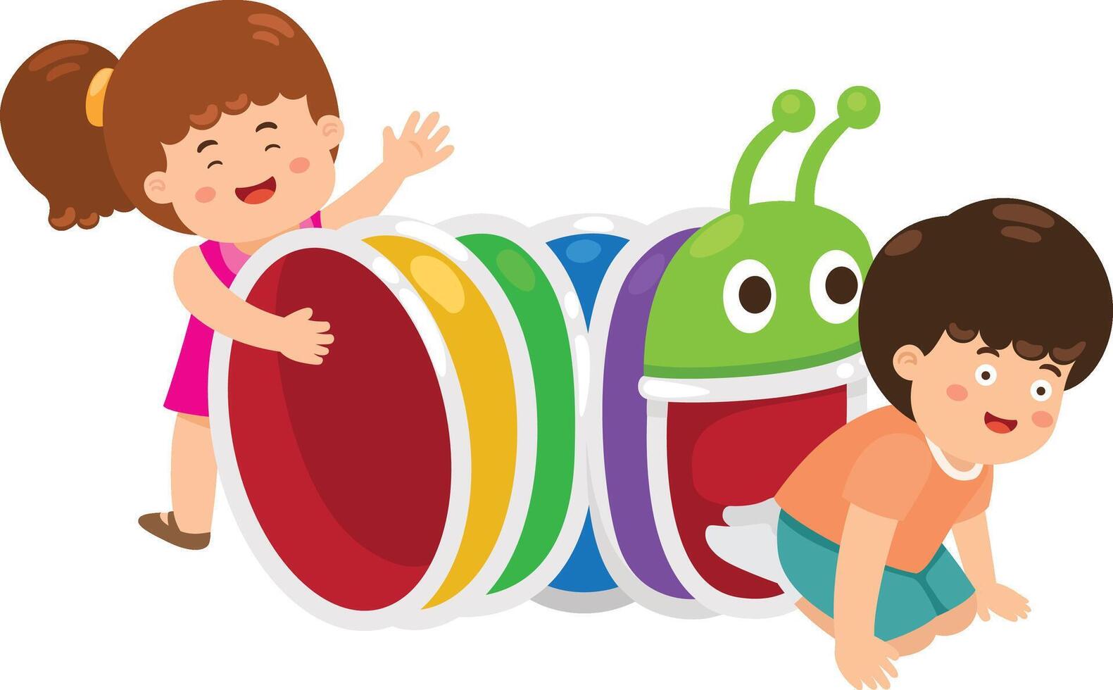 Illustration of kids playing outside vector
